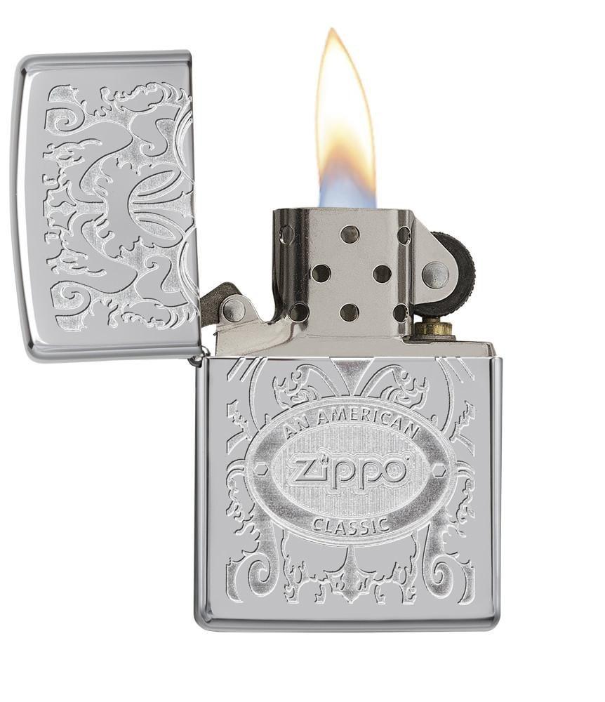 Zippo Crown Stamp High Polish Chrome Pocket Lighter Zippo